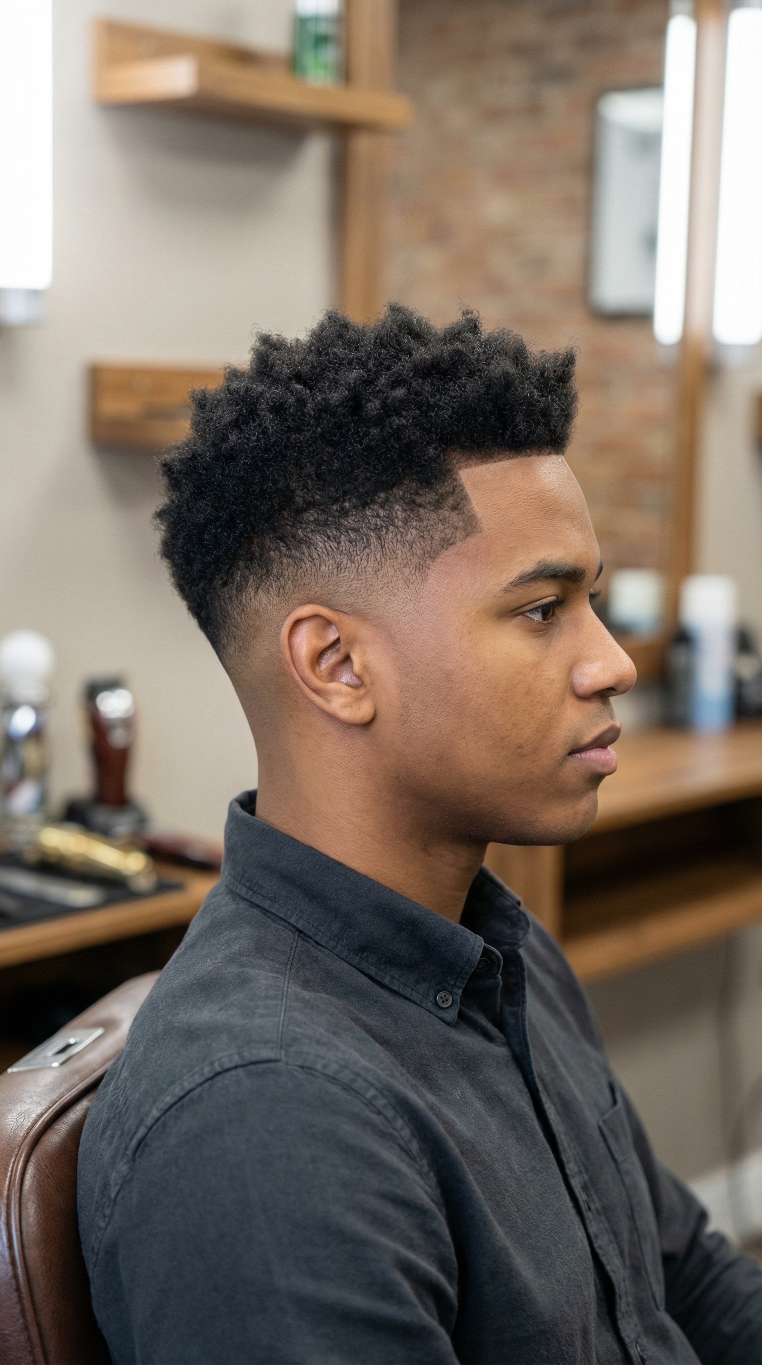 Low Fade with Line Up